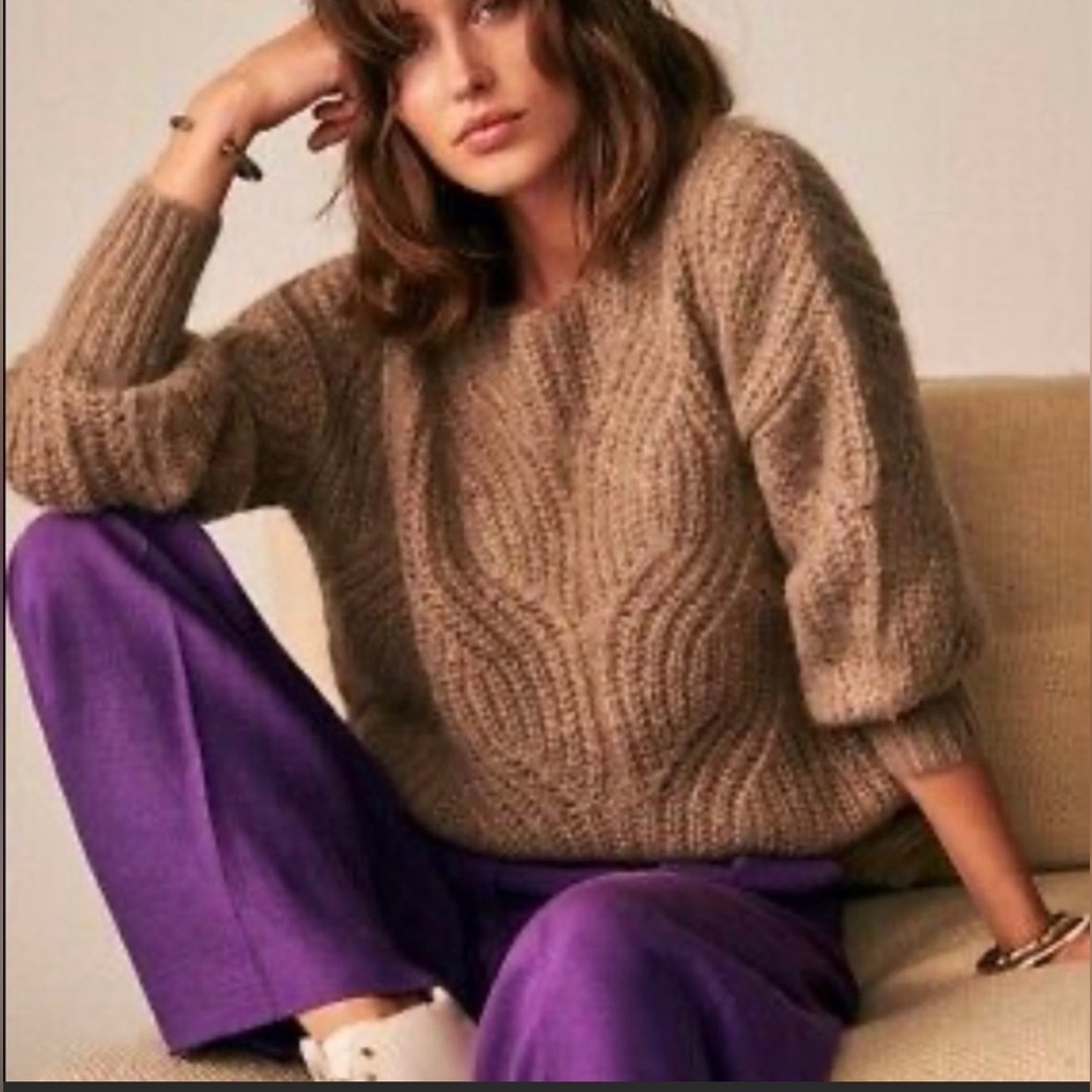Sezane Giselle Gisele Jumper Sweater Brown Women Size XS